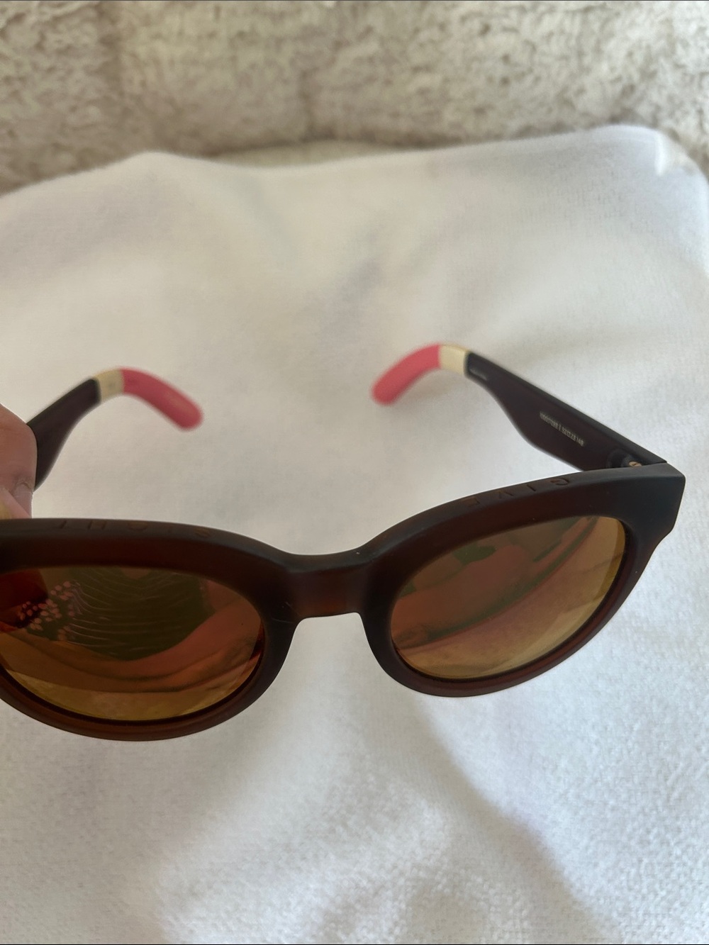 Toms Brown Sunglasses with Pink Temple Tips